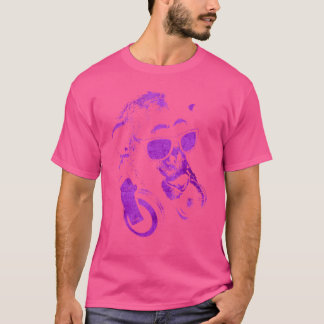 Camiseta Chimpancé De Monos Con Gafas De Sol Y Auriculares 