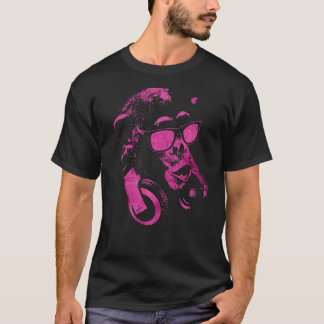 Camiseta Chimpancé De Monos Con Gafas De Sol Y Auriculares 