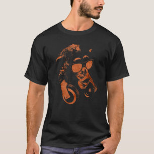 Camiseta Chimpancé De Monos Con Gafas De Sol Y Auriculares