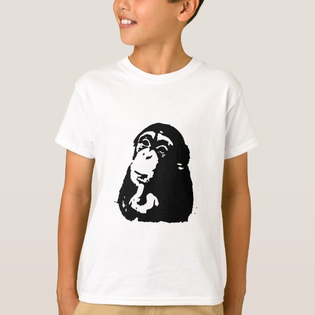 Camiseta Chimpancé de pensamiento de arte pop (Anverso)