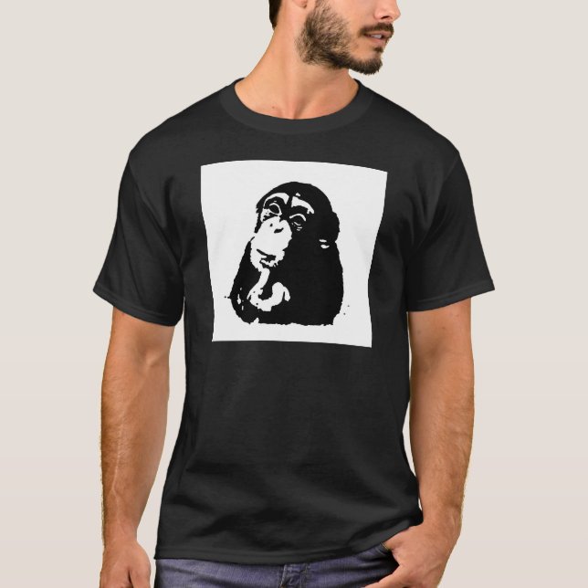 Camiseta Chimpancé de pensamiento de arte pop (Anverso)