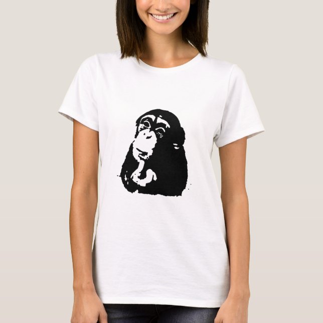 Camiseta Chimpancé de pensamiento de arte pop (Anverso)