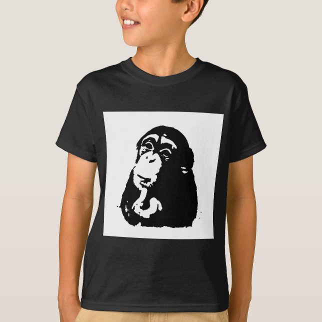 Camiseta Chimpancé de pensamiento de arte pop (Anverso)