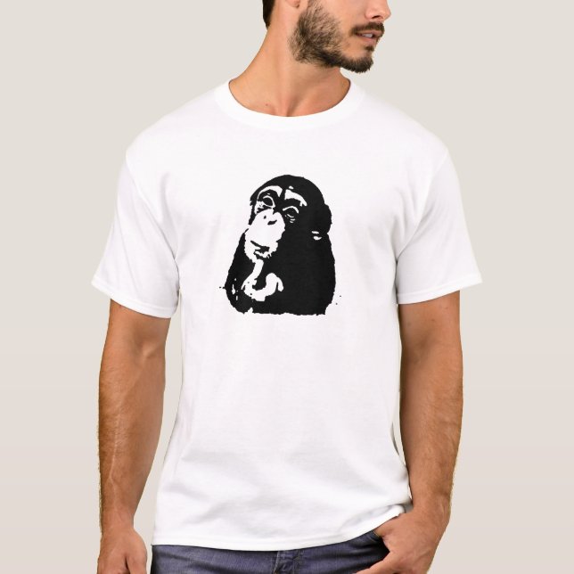 Camiseta Chimpancé de pensamiento de arte pop (Anverso)