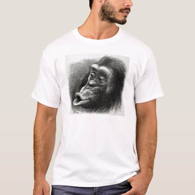 Camiseta Chimpancé decepcionado y malhumorado (Anverso)
