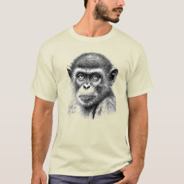 CAMISETA CHIMPANCÉ DIBUJADO A MANO