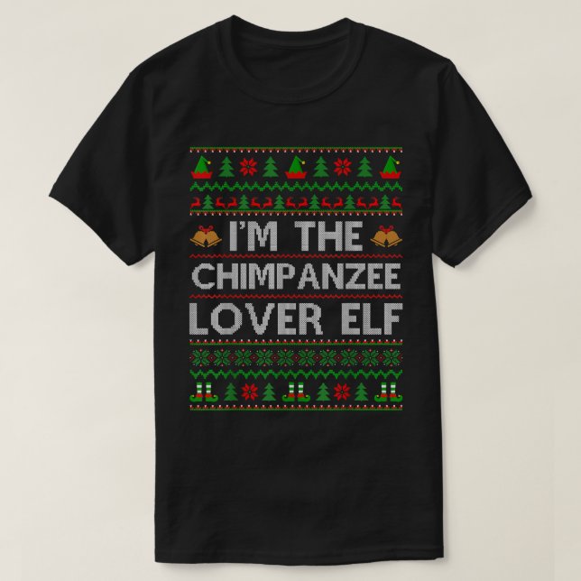 Camiseta Chimpancé feo a la familia Lover Elf Christma (Diseño del anverso)