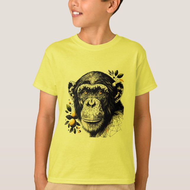 Camiseta Chimpancé geométrico con imagen de Lemons (Anverso)