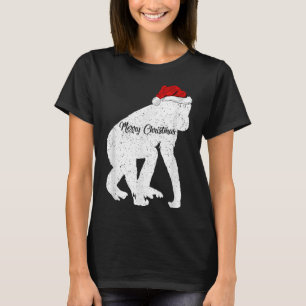 Camiseta Chimpancé gracioso animal amante de Santa Hat Chim