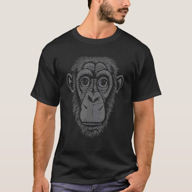Camiseta Chimpancé gris oscuro no chimpancé mono (Anverso)