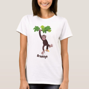Camiseta Chimpancé lindo en personalizado colgante de la ju