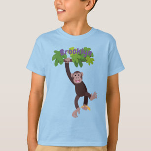 Camiseta Chimpancé lindo en personalizado colgante de la ju