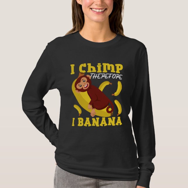 Camiseta Chimpancé Pienso Luego Plátano (Anverso)