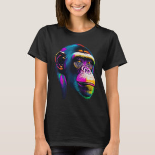 Camiseta Chimpancé Pop Animal Mono Cara Mono Simio