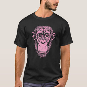 Camiseta Chimpancé rosa claro Ape no mono lindo chimpancé