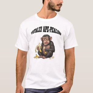 Camiseta Chimpancé Totalmente Atractivo Comiendo Plátanos