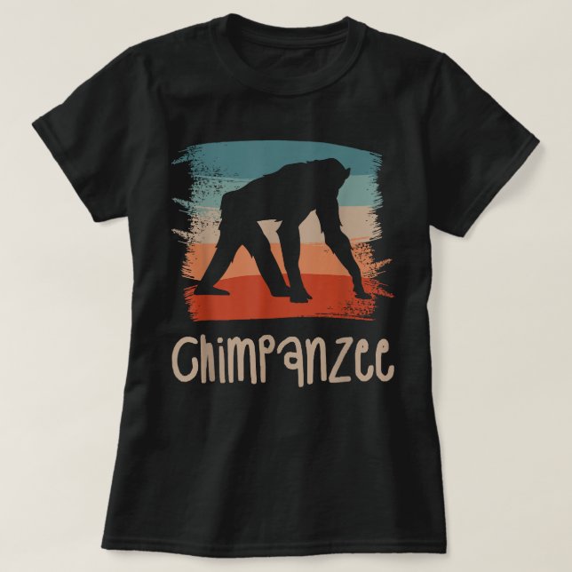 Camiseta Chimpancés chimpancés retro vintage (Diseño del anverso)