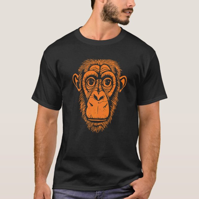 Camiseta Chimpanzee Ape No Monkey Cute Chimp naranja (Anverso)