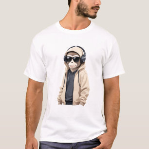 Camiseta Chimpanzee con el vector animal Hoodie Funny Guay
