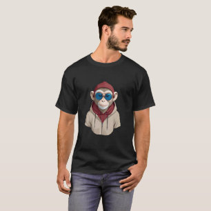 Camiseta Chimpanzee con el vector animal Hoodie Funny Guay