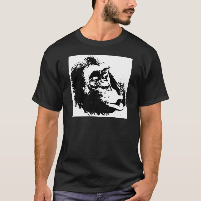 Camiseta Chimpanzee divertido de Pop Art (Anverso)