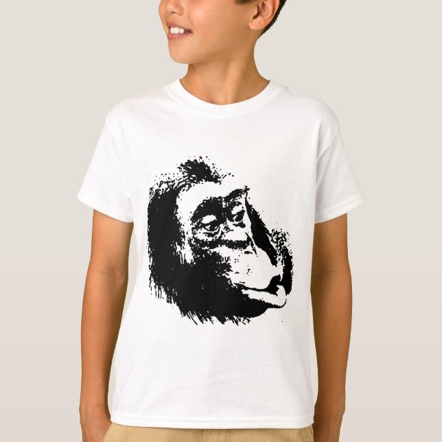 Camiseta Chimpanzee divertido de Pop Art (Anverso)