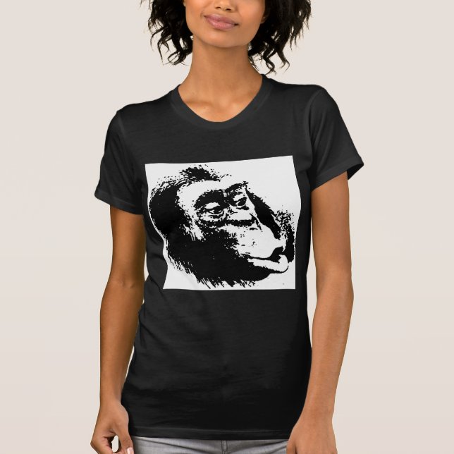 Camiseta Chimpanzee divertido de Pop Art (Anverso)
