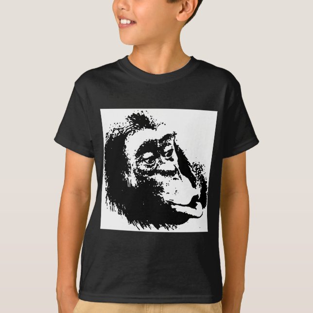 Camiseta Chimpanzee divertido de Pop Art (Anverso)