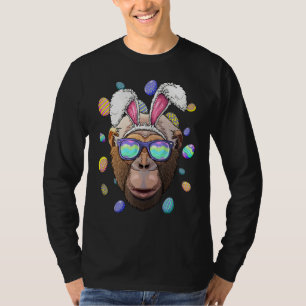 Camiseta Chimpanzee Easter Bunny Ears Funny Eggun