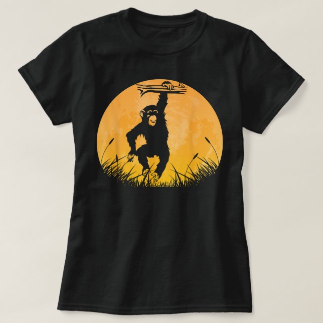 Camiseta Chimpanzee Fácil Halloween Monkey Moon Costu (Diseño del anverso)