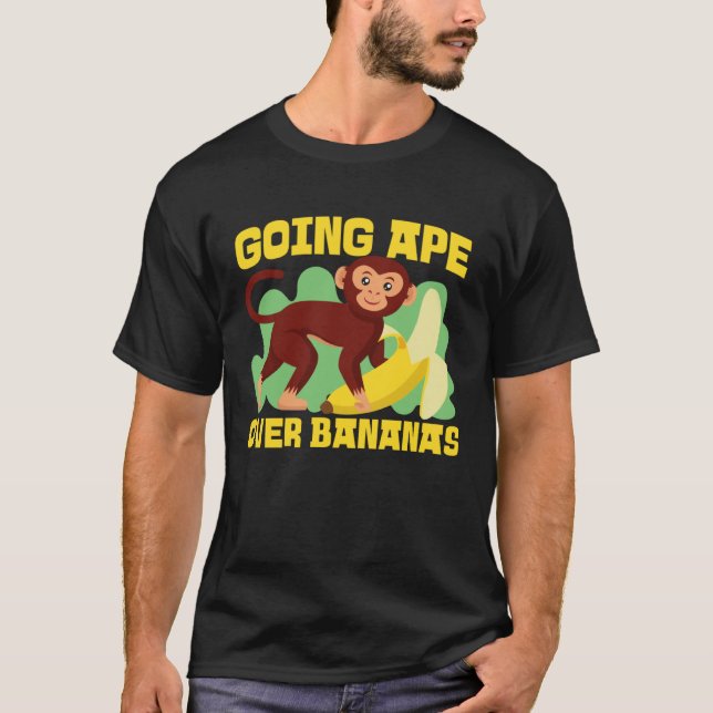 Camiseta Chimpanzee Going Ape Over Bananas (Anverso)