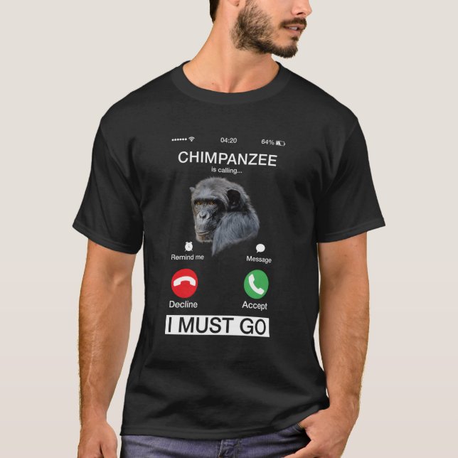 Camiseta Chimpanzee Llama Nove Animal De Monkey Chimp Ape (Anverso)