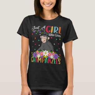 Camiseta Chimpanzee Lover, un Chica que ama a los chimpancé