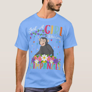 Camiseta Chimpanzee Lover, un Chica que ama a los chimpancé