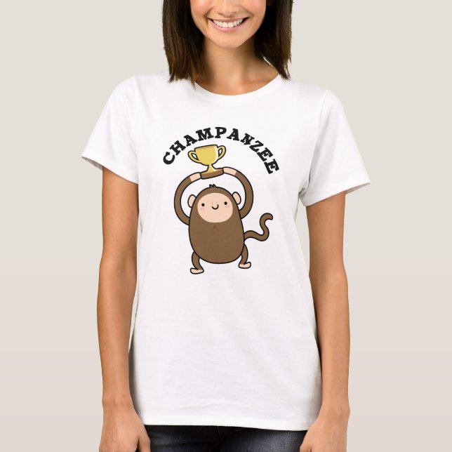 Camiseta Chimpanzee Pun, campeón divertida de Champanzee (Anverso)