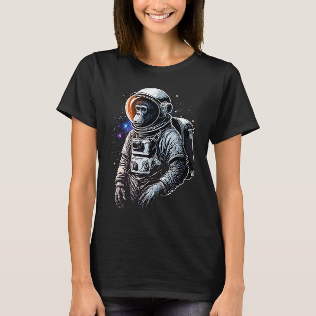 Camiseta Chimpanzee Space Astronaut Travel Monkey Vintage   (Anverso)