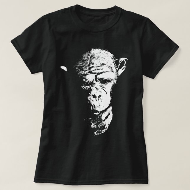 Camiseta Chimpanzee Thinking Monkey Ape Guay Chimp Tee (Diseño del anverso)