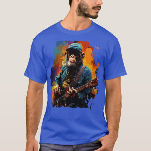 Camiseta Chimpanzee tocando guitarra
