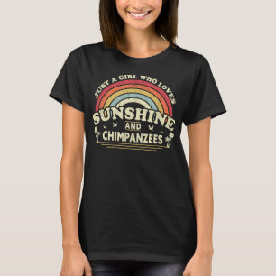 Camiseta Chimpanzee Un Chica Que Ama El Sol Y El Chimpancé