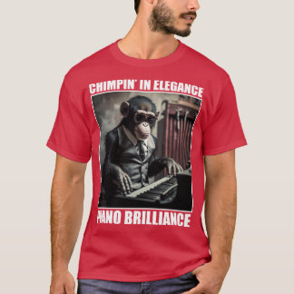 Camiseta Chimpin en elegancia Piano Brilliance Funny Chimpa