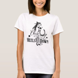 Camiseta Chin up hete abajo el vaquero vaquero que monta