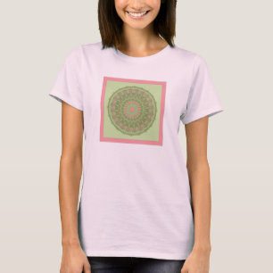 Camiseta china blanca verde y rosa