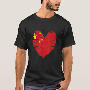 Camiseta China Corazón Bandera China Orgullo chino