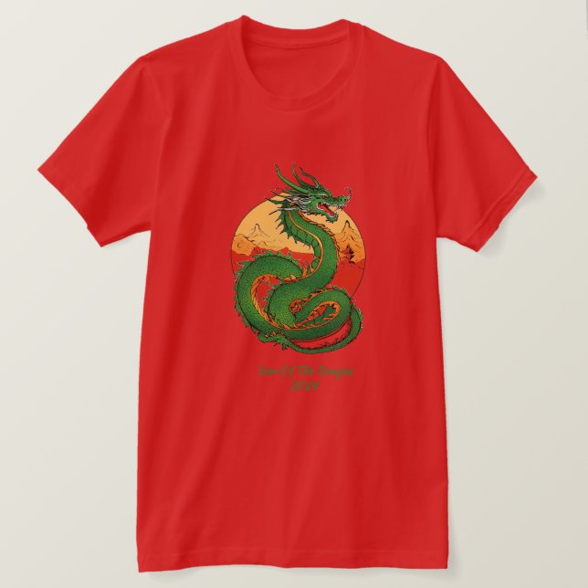 Camiseta China De Año Nuevo Del Dragón 2024 (Anverso del diseño)