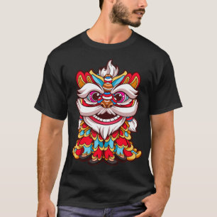Camiseta china de danza del león_ camiseta de león