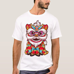 Camiseta china de danza del león_ camiseta de león