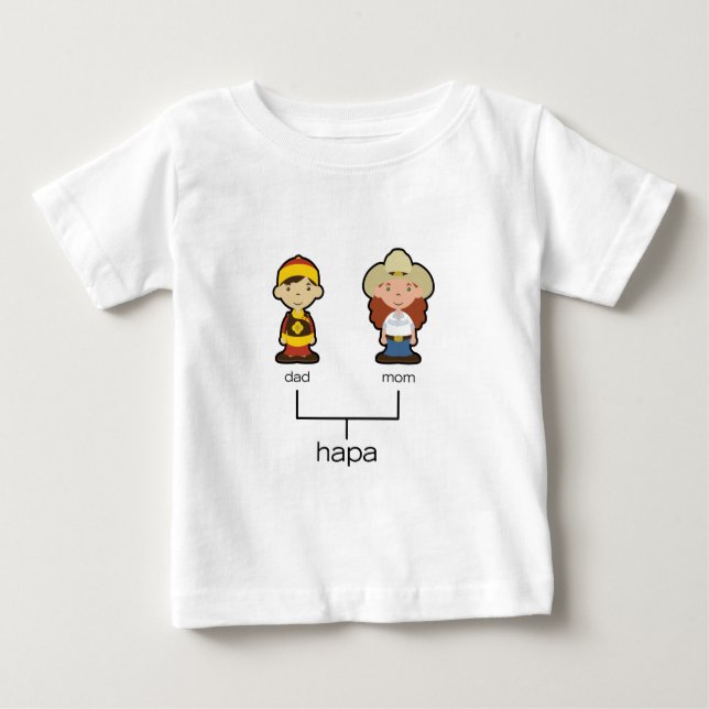 Camiseta china/del americano de Hapa del bebé de (Anverso)
