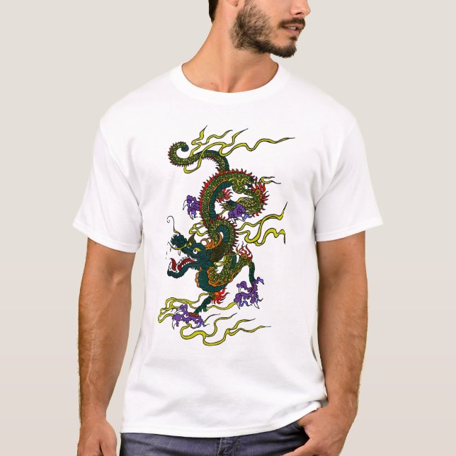 Camiseta china del ilustracion del dragón (Anverso)