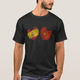Camiseta China España Corazón Bandera Española Bandera Chin