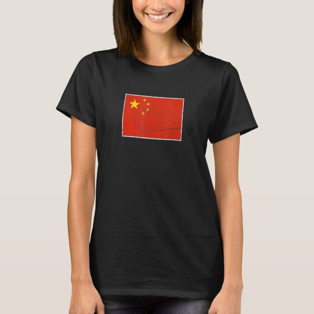 Camiseta China Flag With Vintage Chinese National Colors (Anverso)